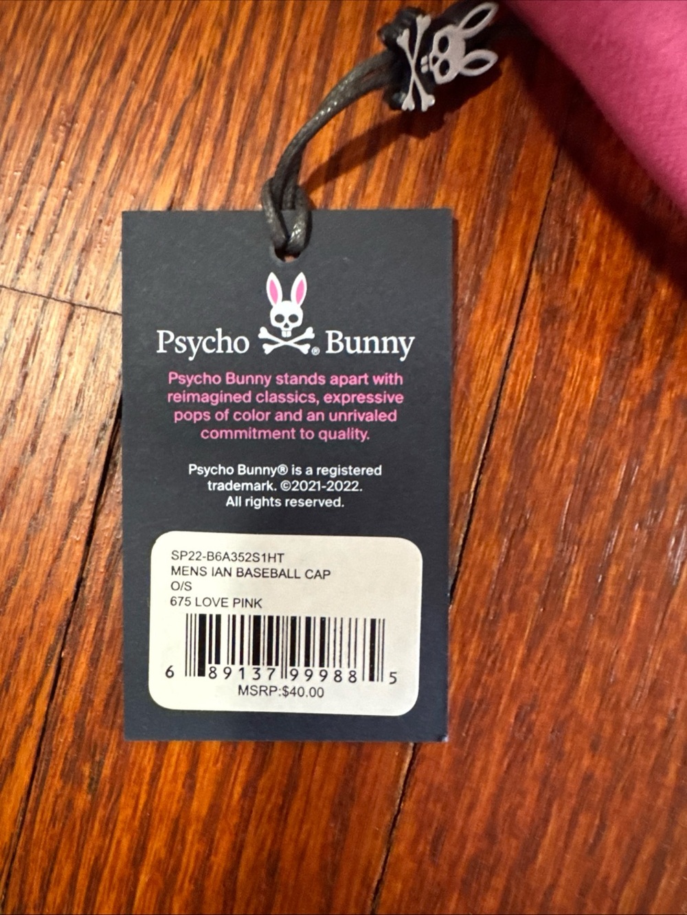 Pink Baseball Cap with Bunny Skull Logo psycho bunny - Picture 4 of 4